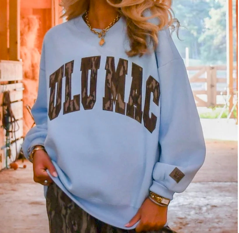 LM Bottomland Light Blue/Camo Sweatshirt